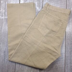 Canali Sportswear Pants Mens 36x31 Beige Cotton Linen Straight Leg Made in Italy
